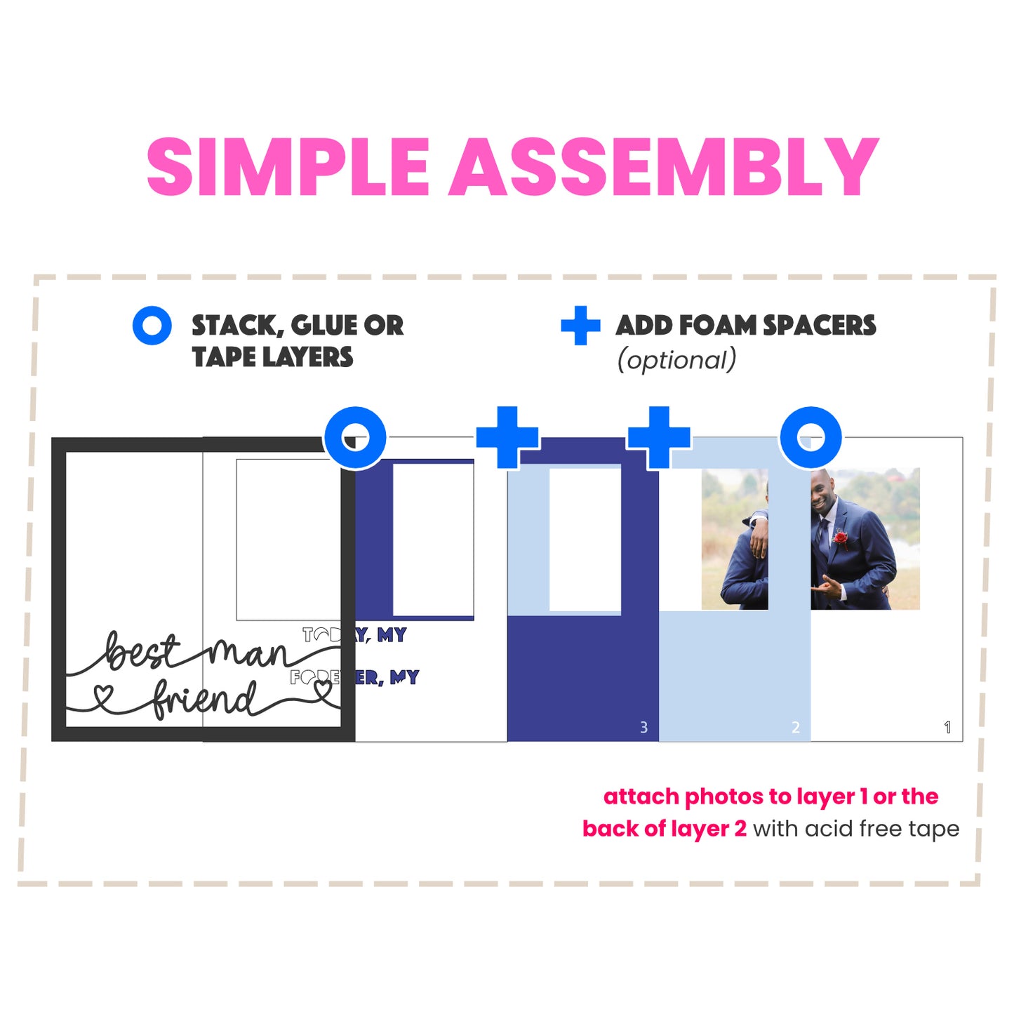 Today My Best Man Forever My Friend Layered Shadow Box Project