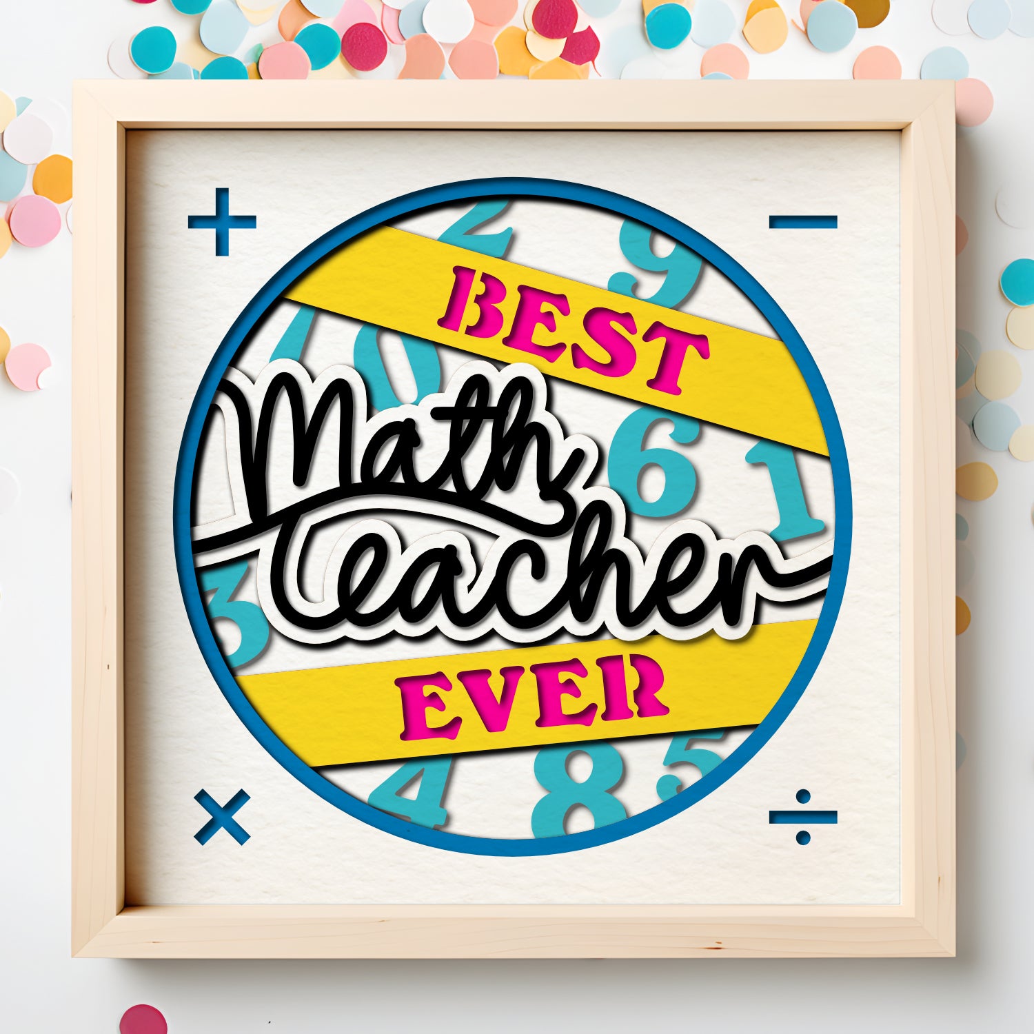 Best Math Teacher Ever Layered SVG Shadow Box Project – CraftyCatSVG