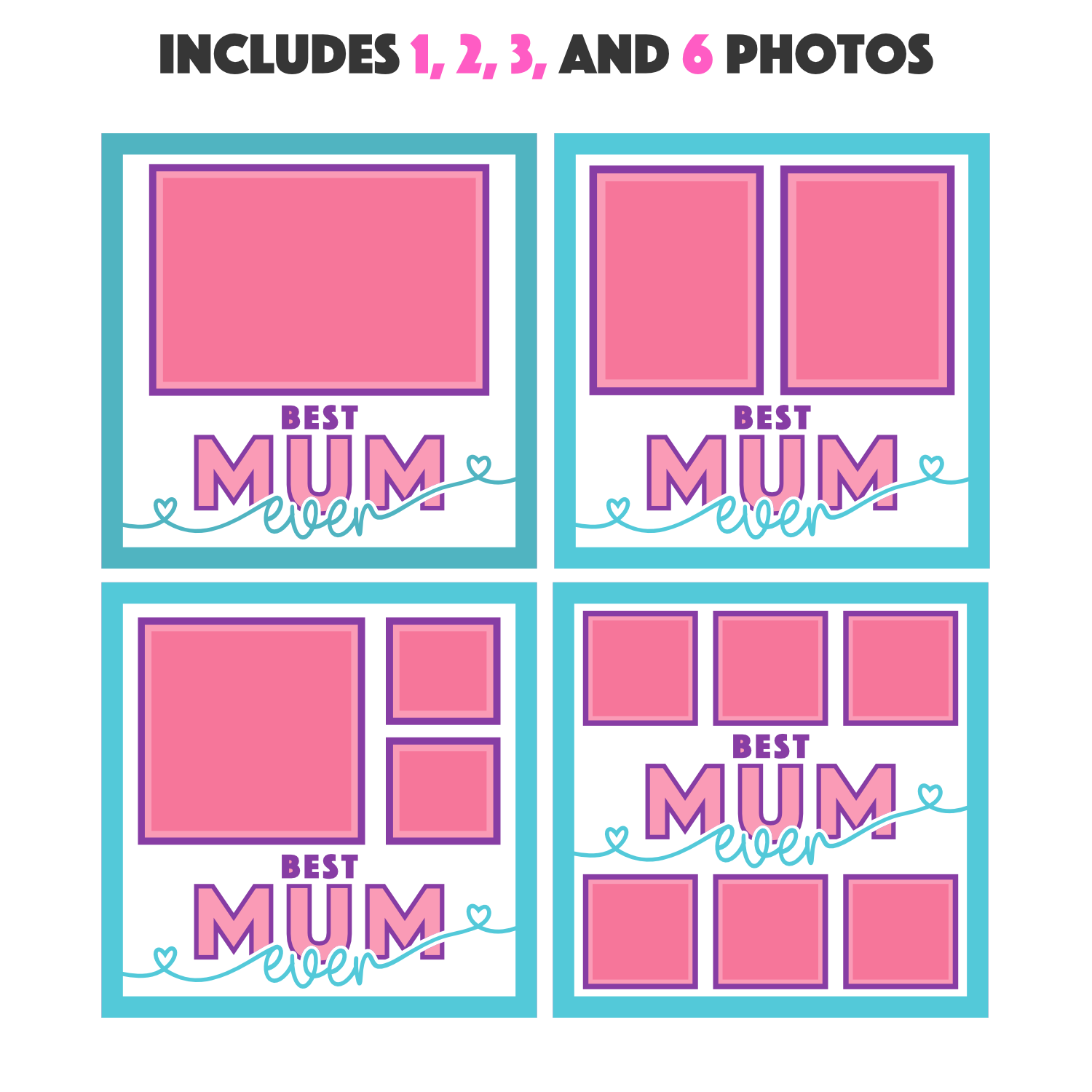 Best Mum Ever Picture Frame SVG Shadow Box Project File