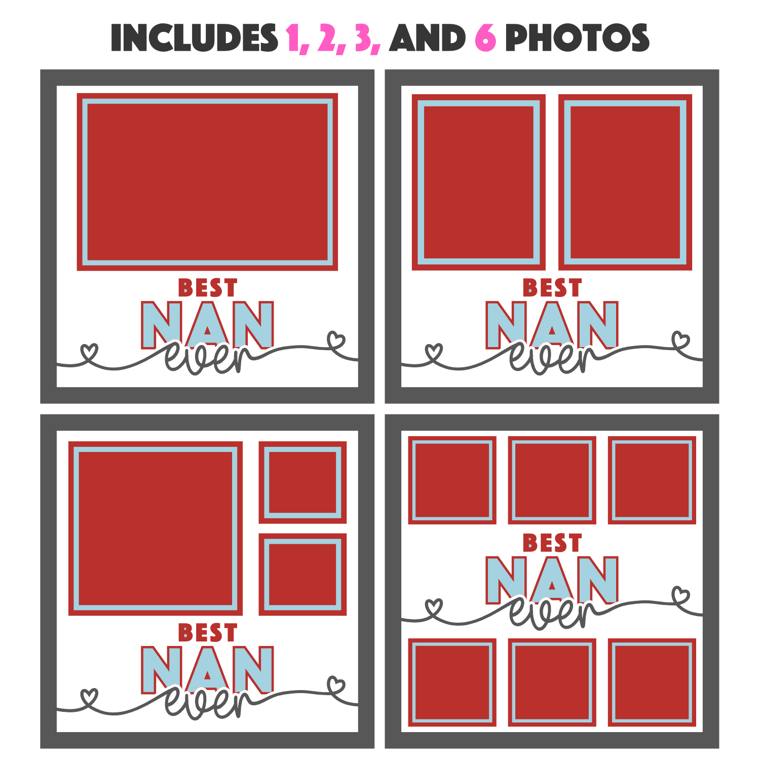 Best Nan Ever Picture Frame SVG Shadow Box Project File