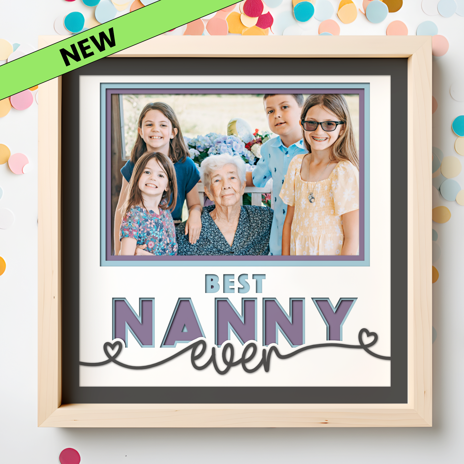 Best Nanny Ever Picture Frame SVG Shadow Box Project File