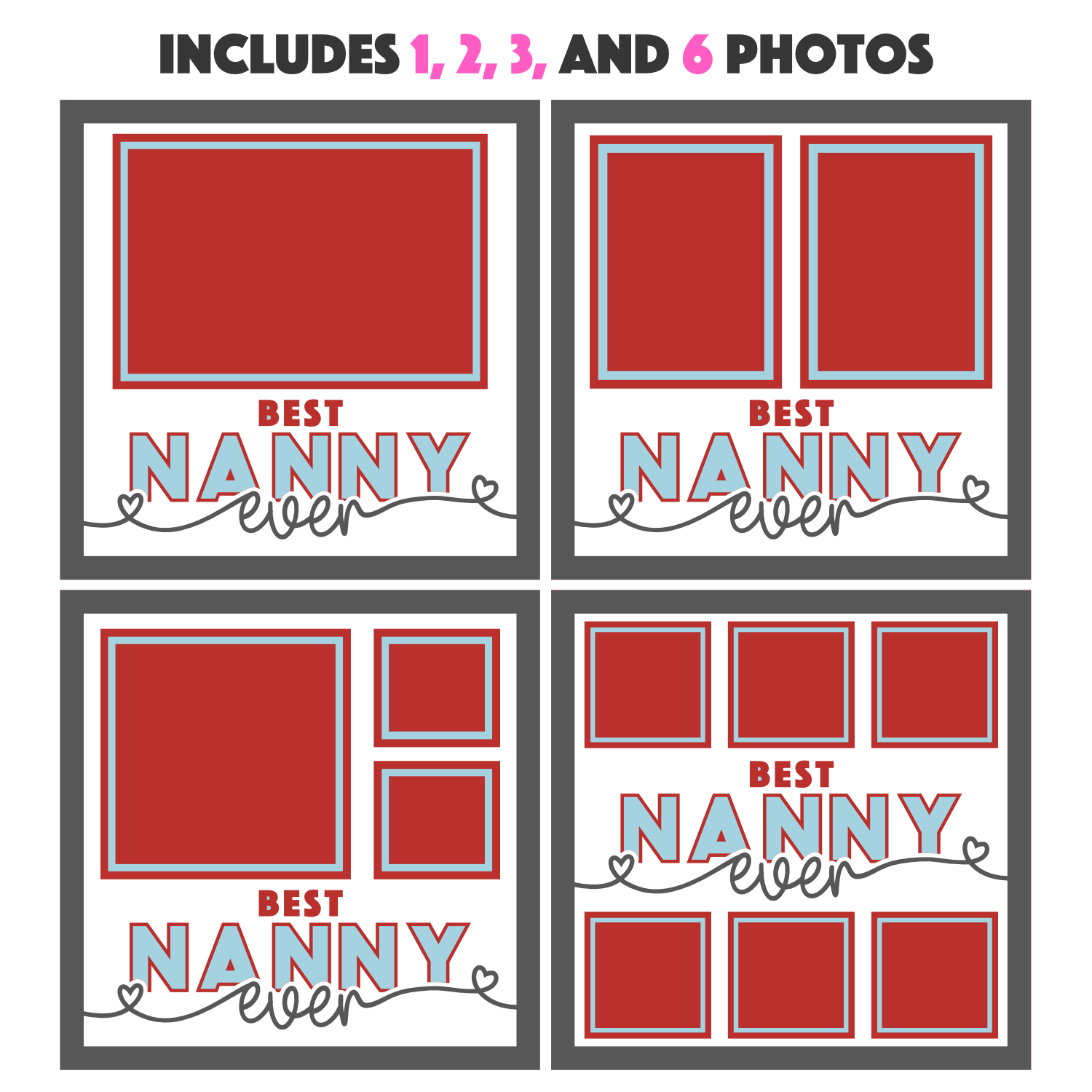 Best Nanny Ever Picture Frame SVG Shadow Box Project File