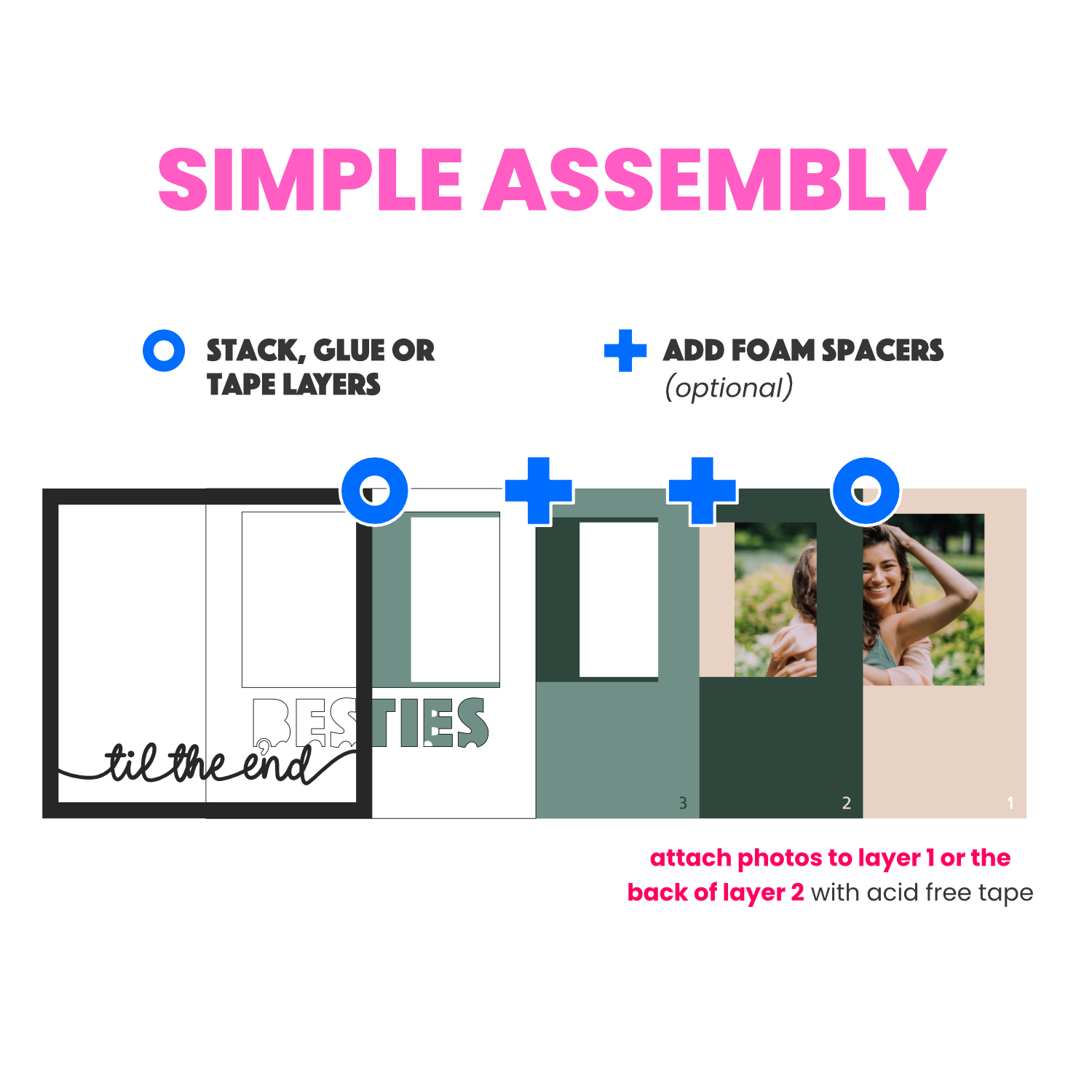 Besties 'til the End Picture Frame SVG Shadow Box Project File