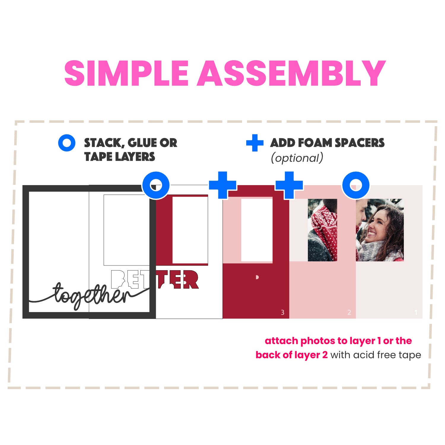 Better Together Couple Picture Frame Layered Shadow Box Project