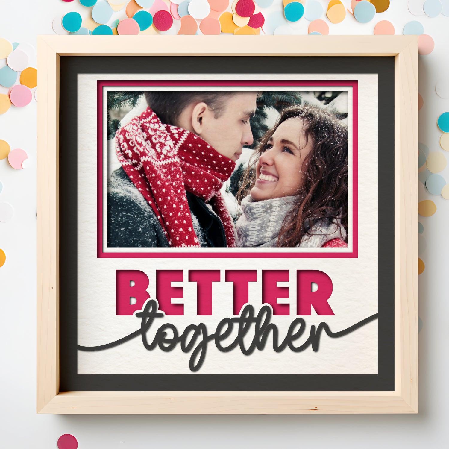 Better Together Couple Picture Frame Layered Shadow Box Project