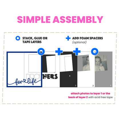 Brothers for Life Picture Frame Layered Shadow Box Project