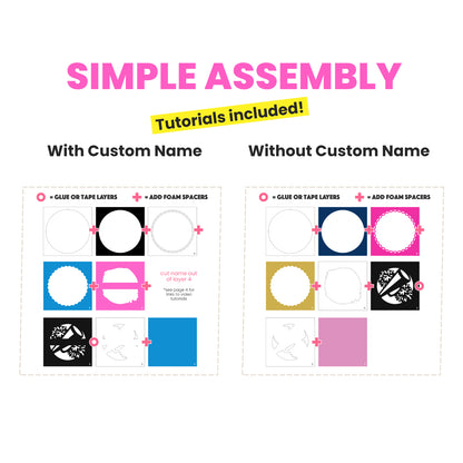 Cheerleading Name Sign Layered SVG Shadow Box Project