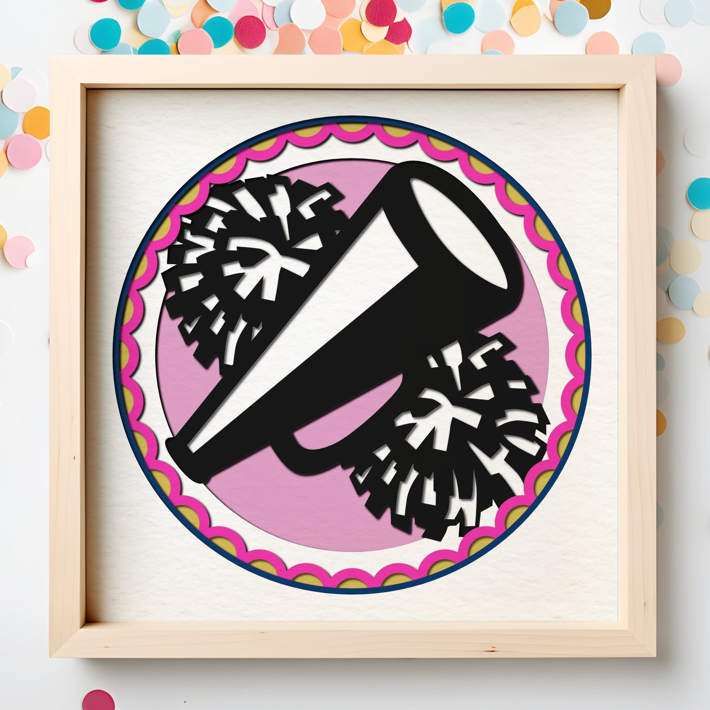 Cheerleading Name Sign Layered SVG Shadow Box Project