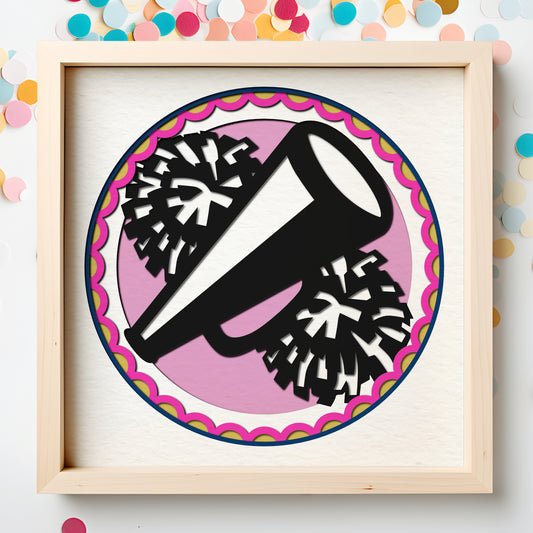 Cheerleading Name Sign Layered SVG Shadow Box Project