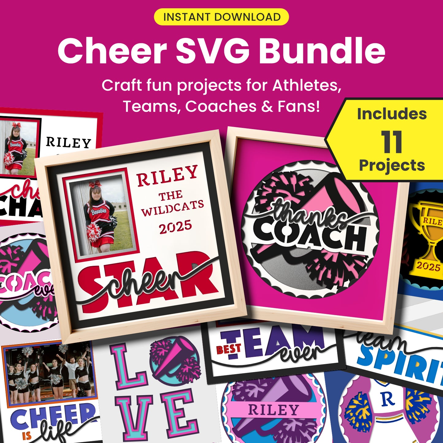 Cheerleading SVG Cut File Bundle
