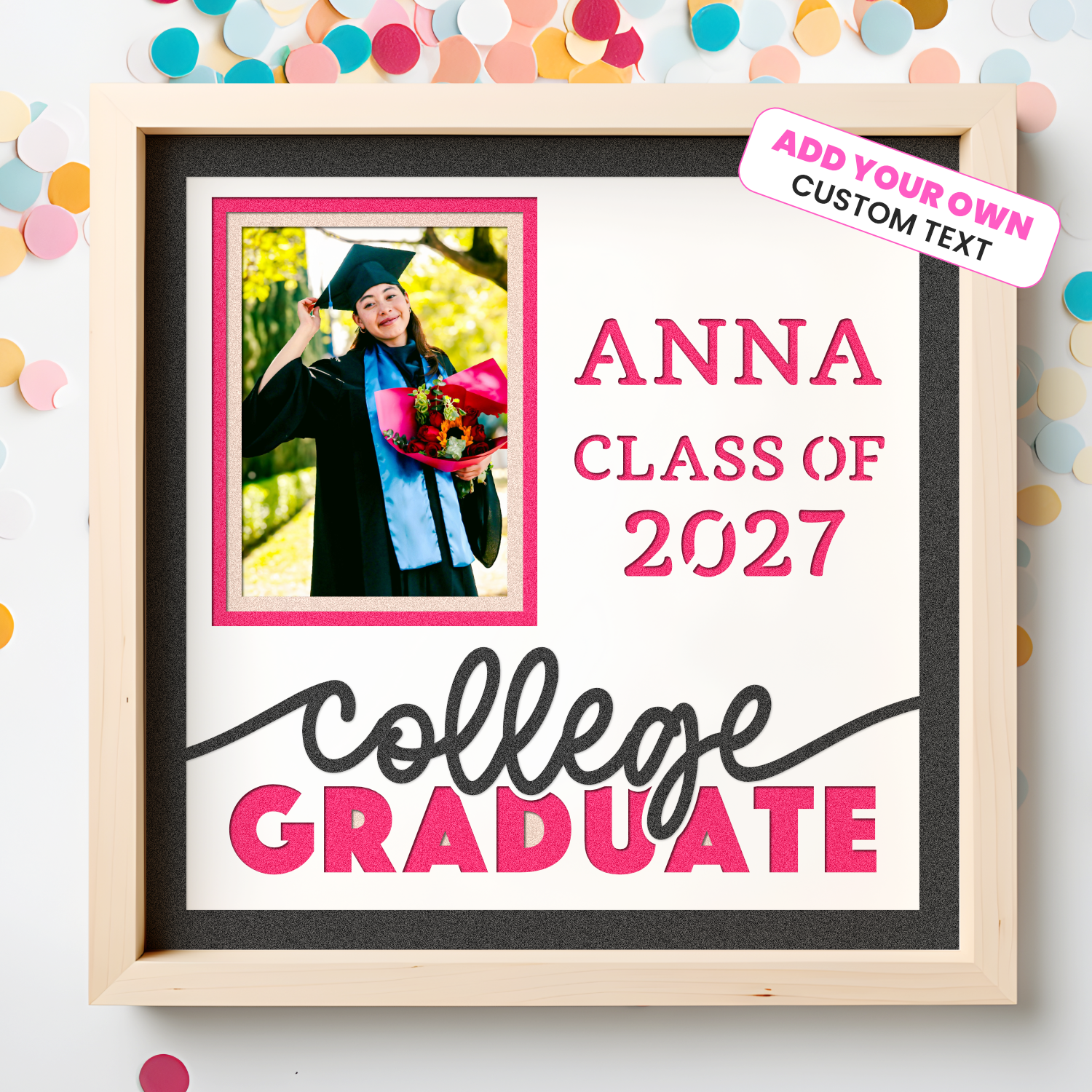 College Graduate Picture Frame Layered Shadow Box Project