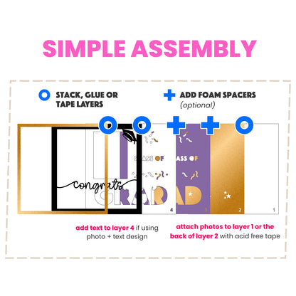 Congrats Grad Picture Frame Layered Shadow Box Project for Graduation