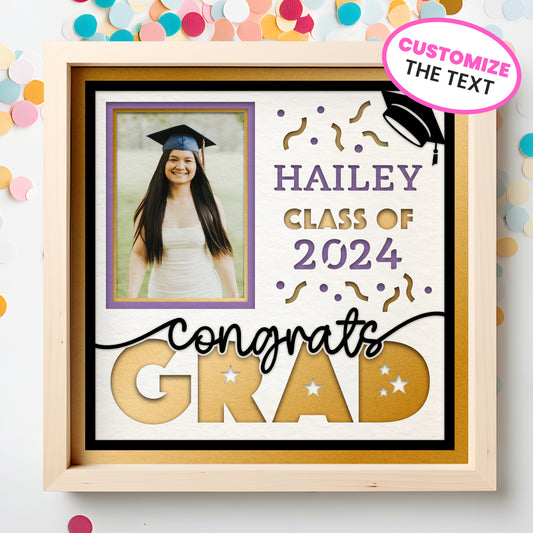 Congrats Grad Picture Frame Layered Shadow Box Project for Graduation