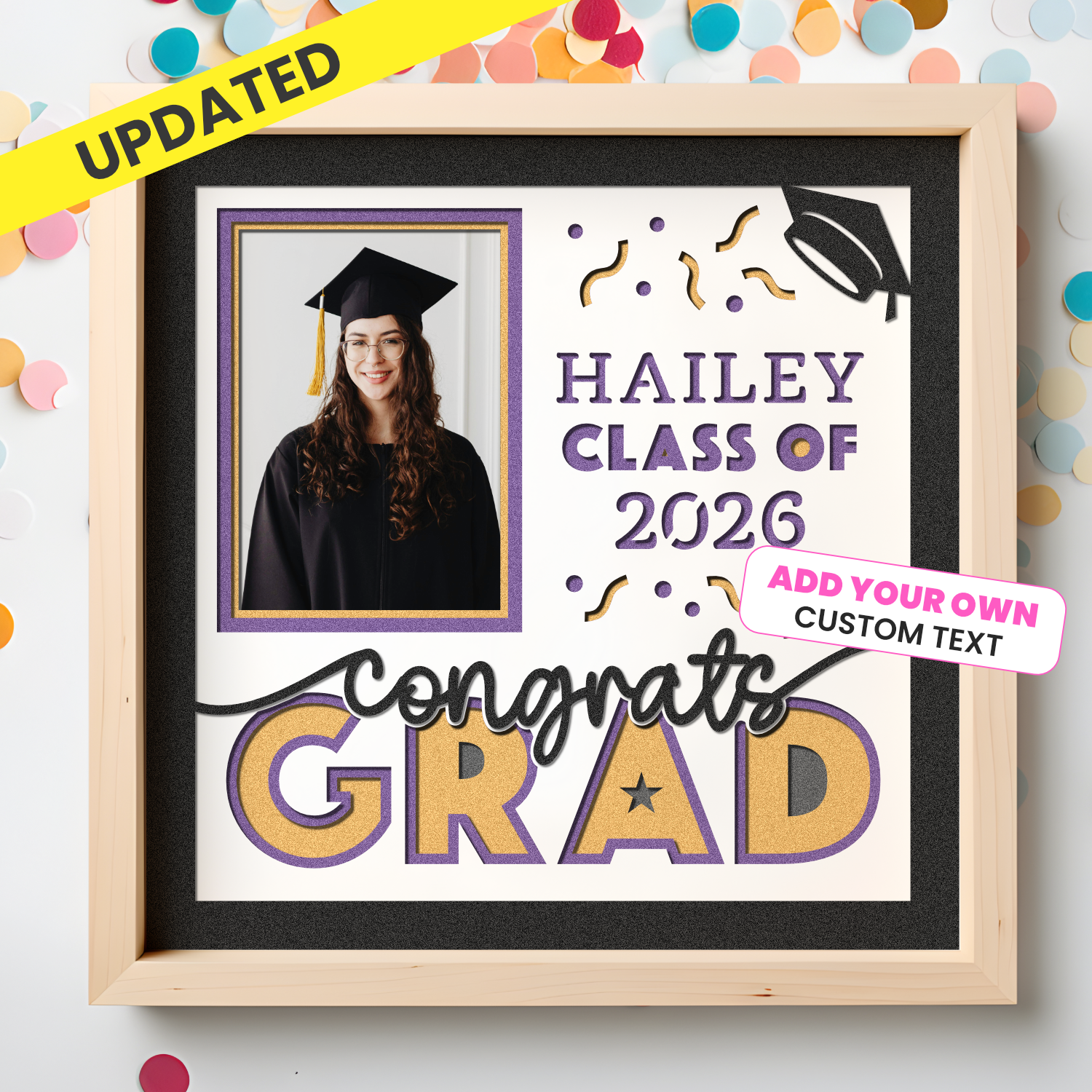 Congrats Grad Picture Frame Layered Shadow Box Project for Graduation