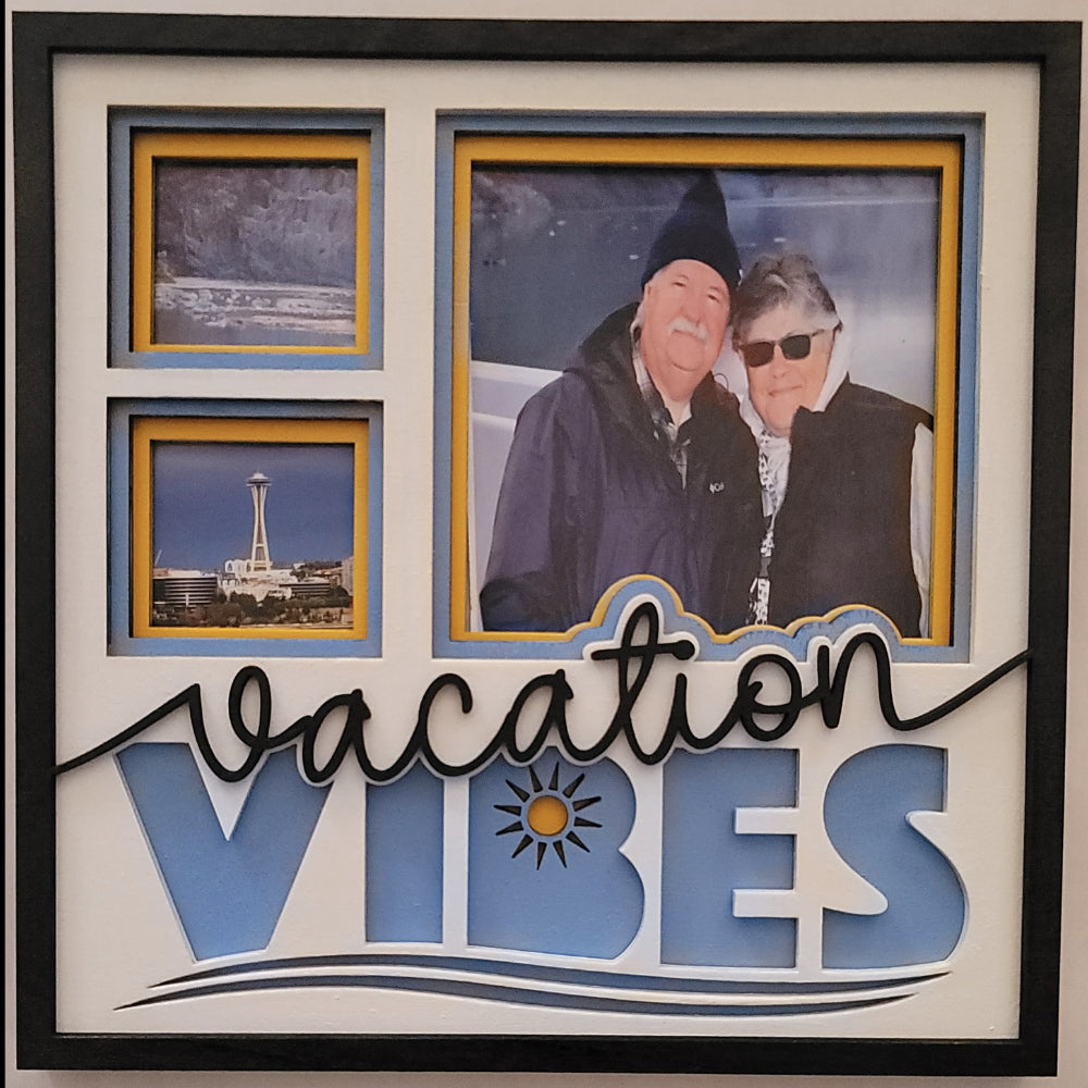 Vacation Vibes Travel Picture Frame Layered Shadow Box Project