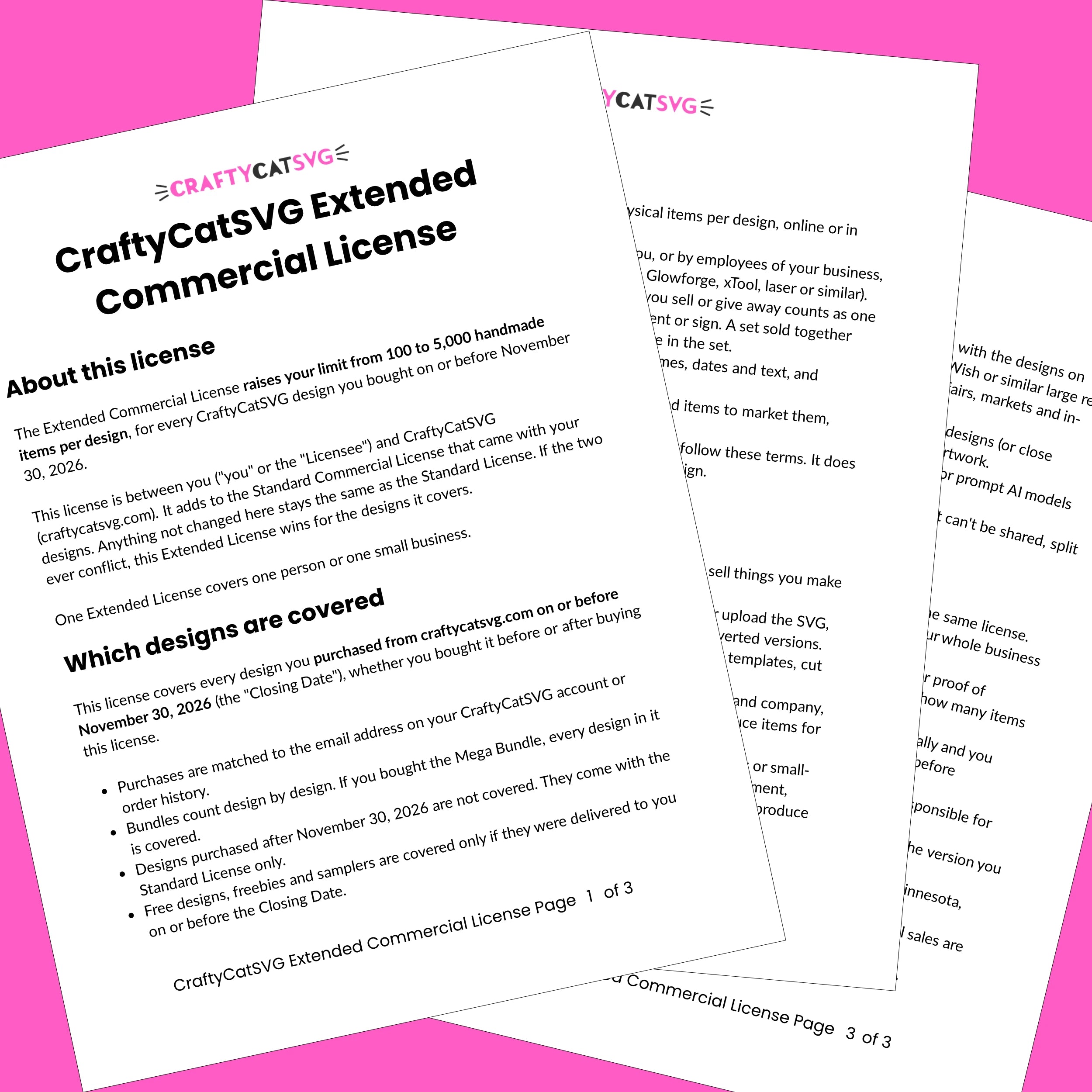 CraftyCatSVG Extended Commercial License