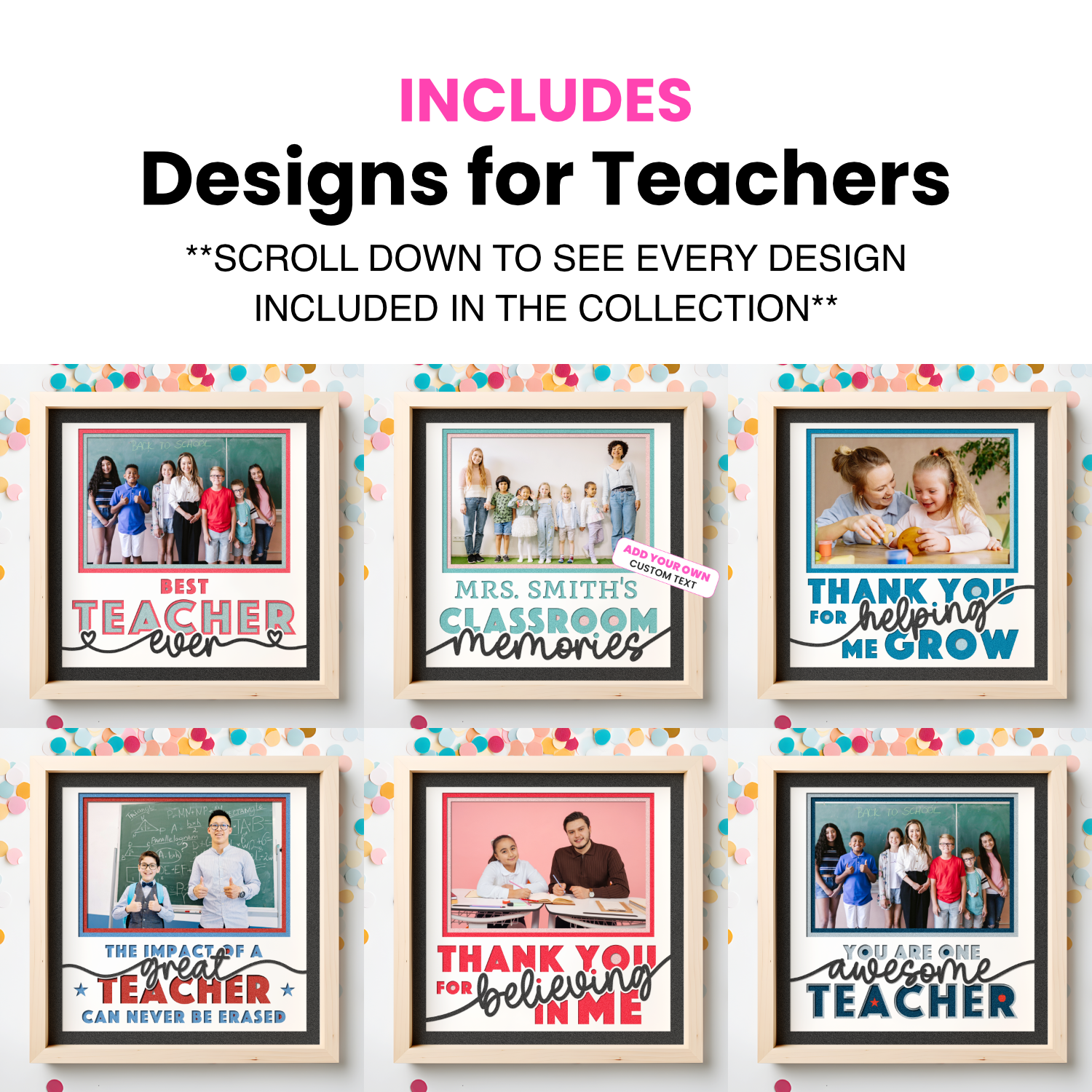 School & Teacher Picture Frame SVG Bundle