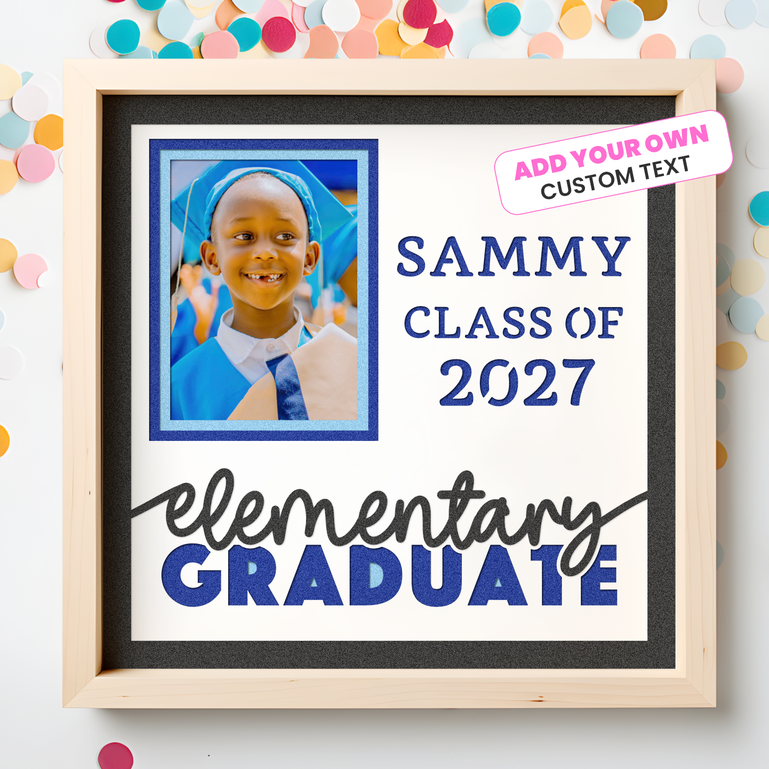 Elementary Graduate Picture Frame Layered Shadow Box Project