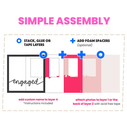 Engagement Customizable Picture Frame Layered Shadow Box Project