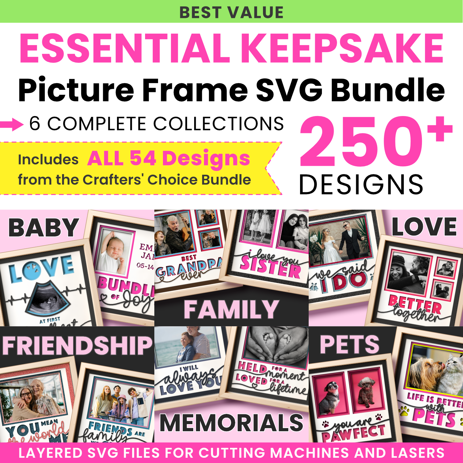 The Essential Keepsake Picture Frame SVG Bundle | 6 Complete Collections