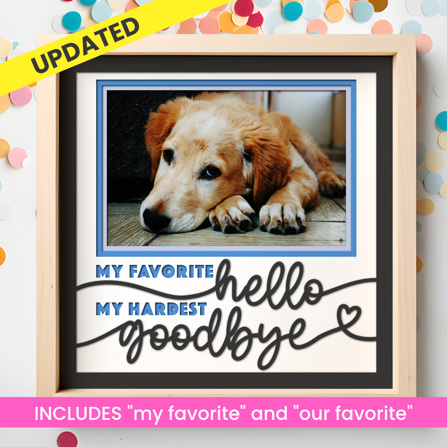 Favorite Hello, Hardest Goodbye Pet Memorial Picture Frame Shadow Box Project