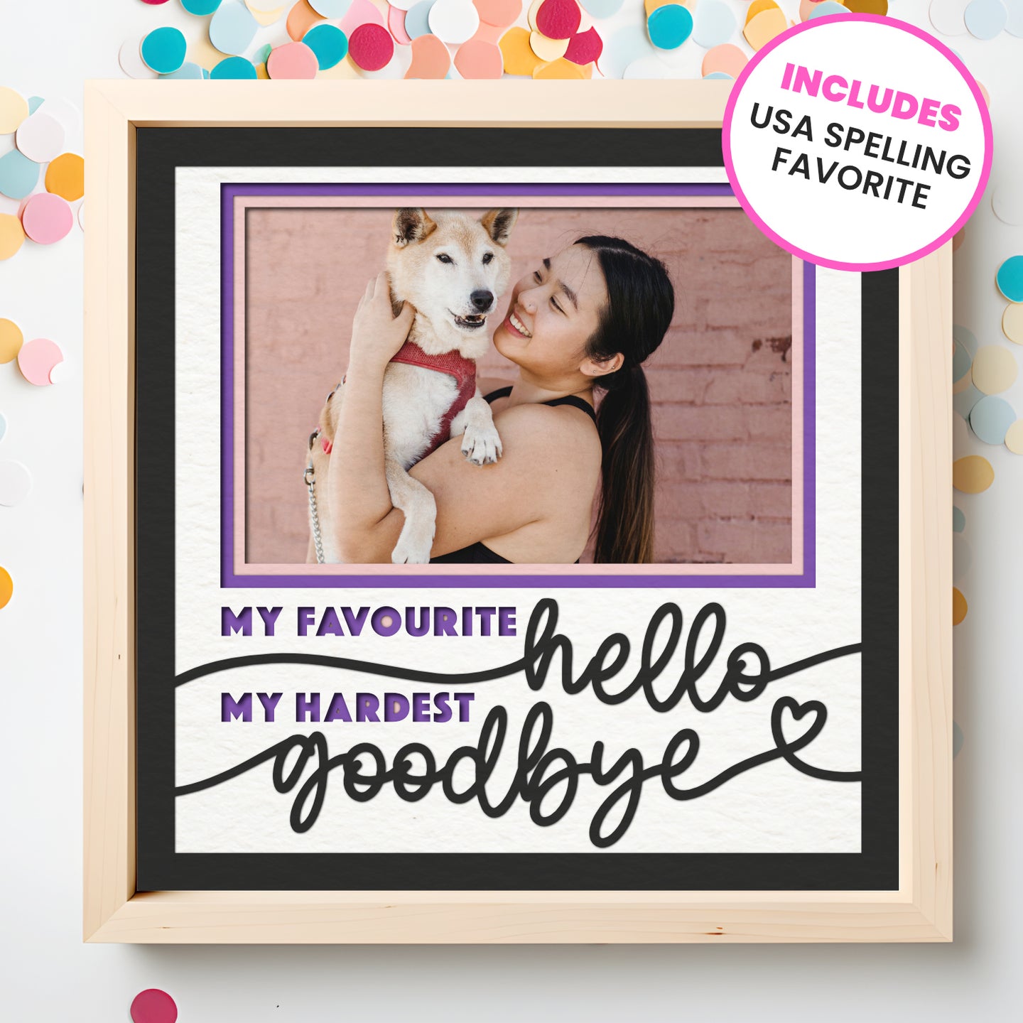 Favorite Hello, Hardest Goodbye Pet Memorial Picture Frame Shadow Box ...