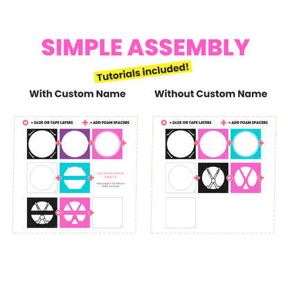 Field Hockey Name Sign Layered SVG Shadow Box Project