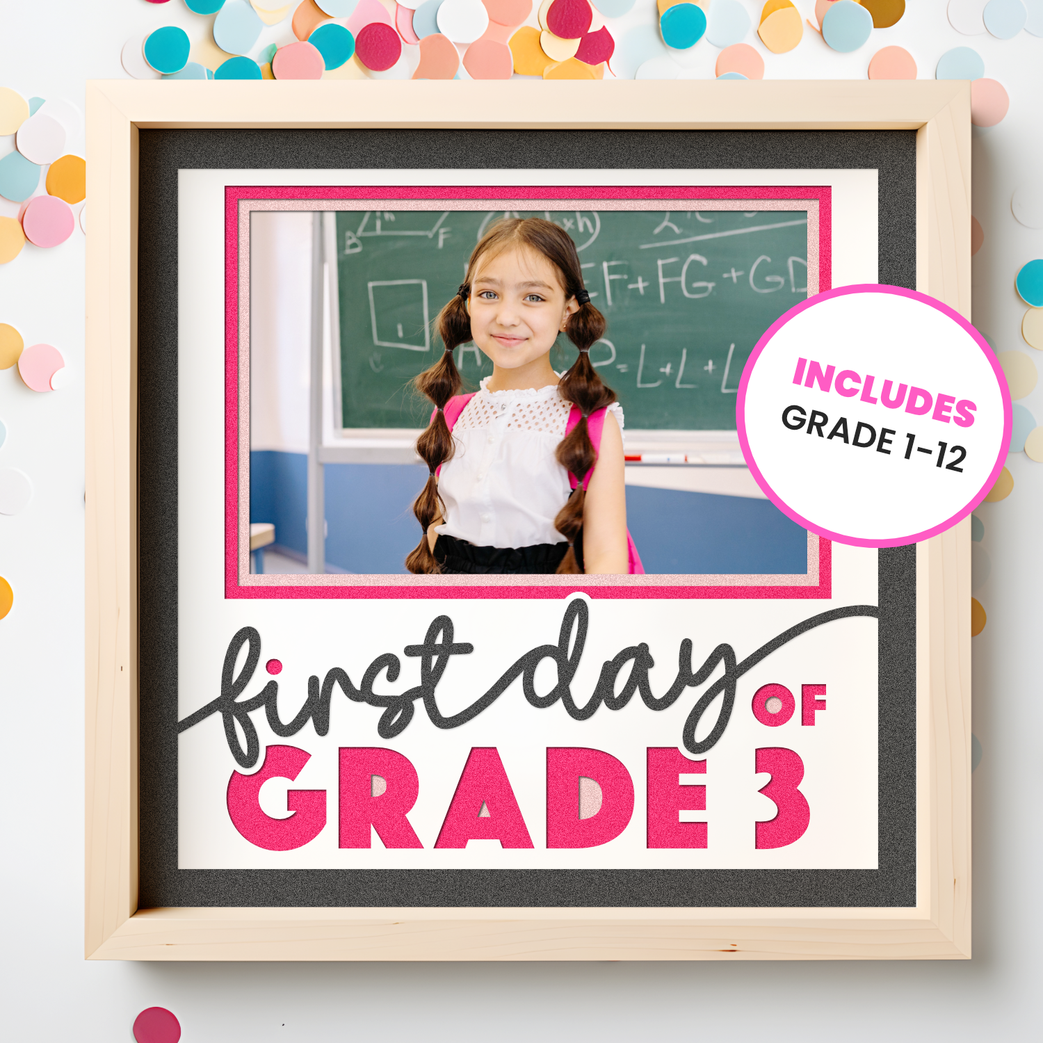 First Day of Grade x Picture Frame Layered Shadow Box Project