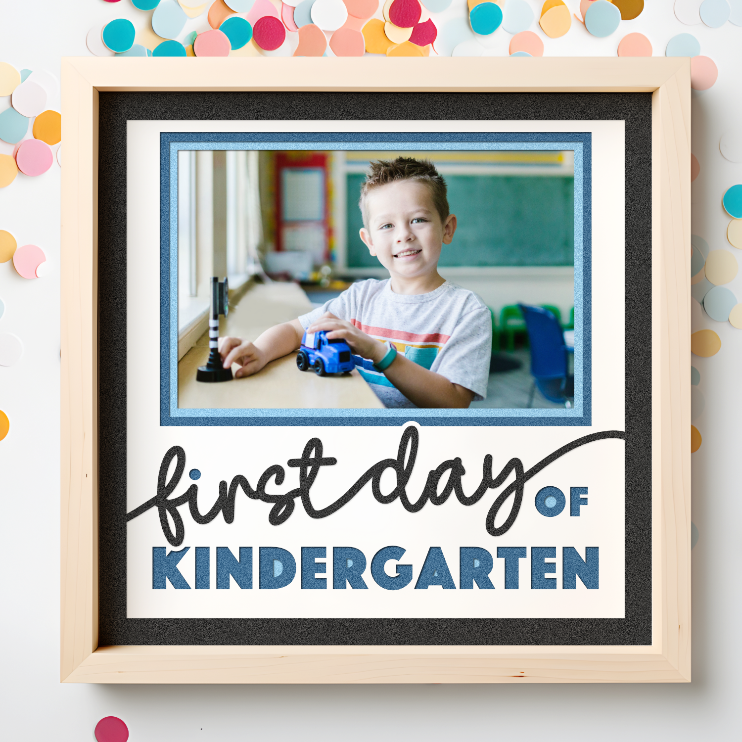 First Day of Kindergarten Picture Frame Layered Shadow Box Project