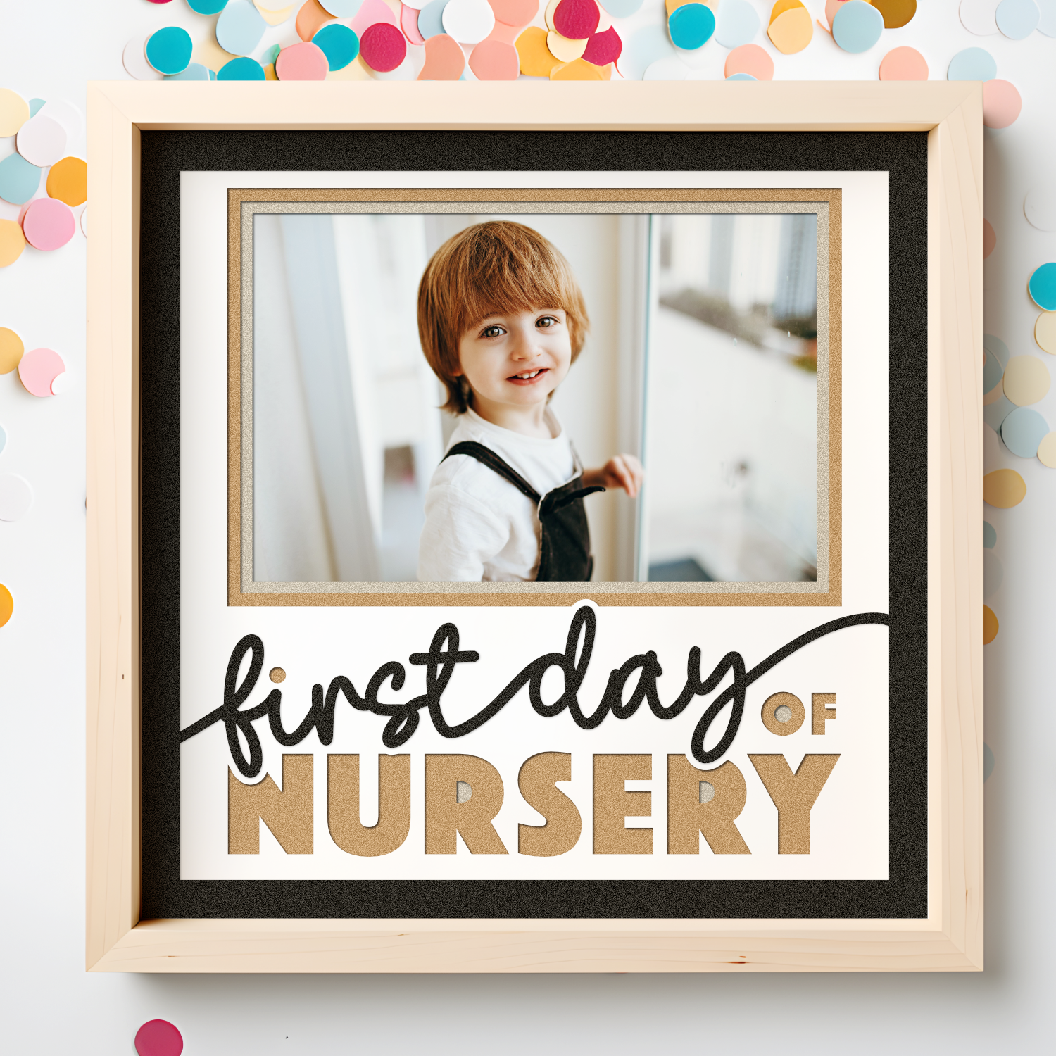First Day of Nursery Picture Frame Layered Shadow Box Project