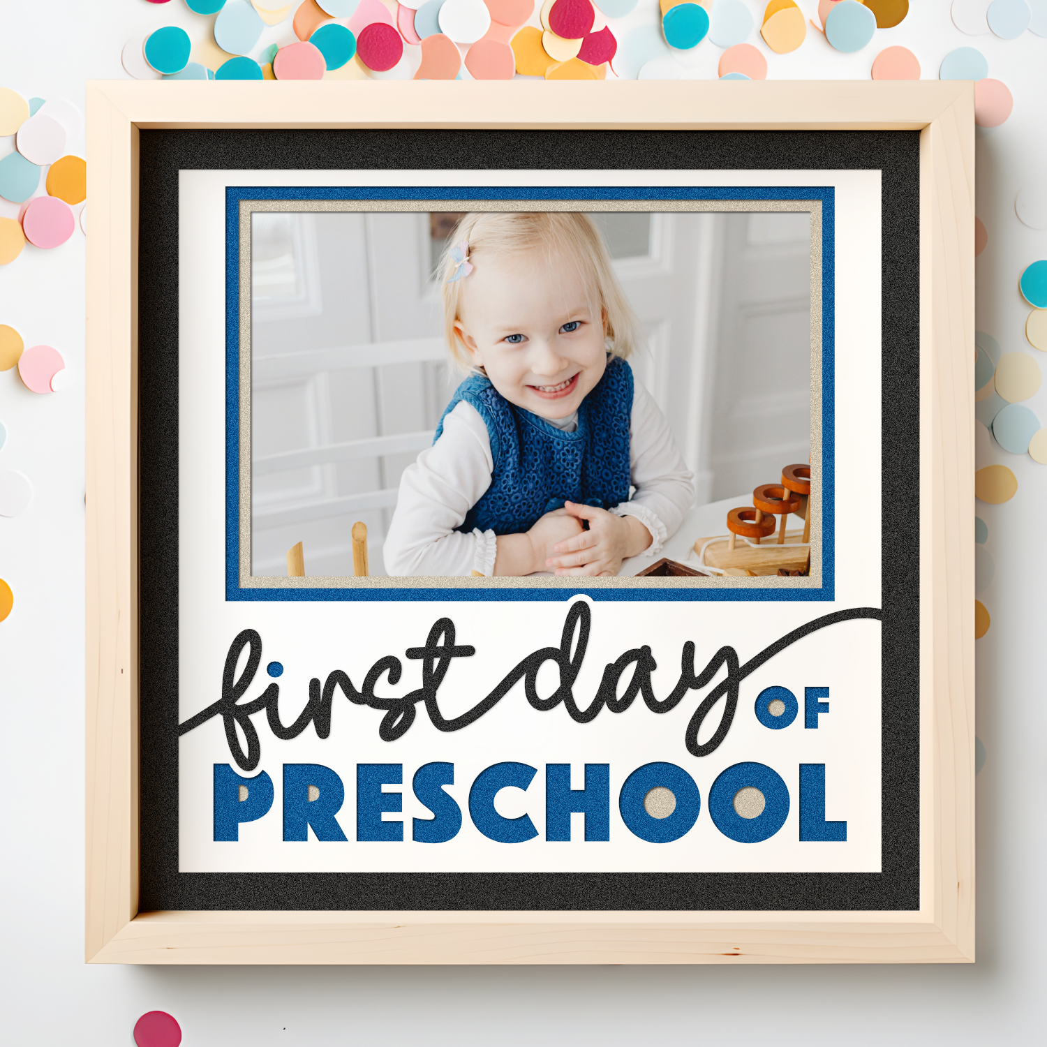 First Day of Preschool Picture Frame Layered Shadow Box Project