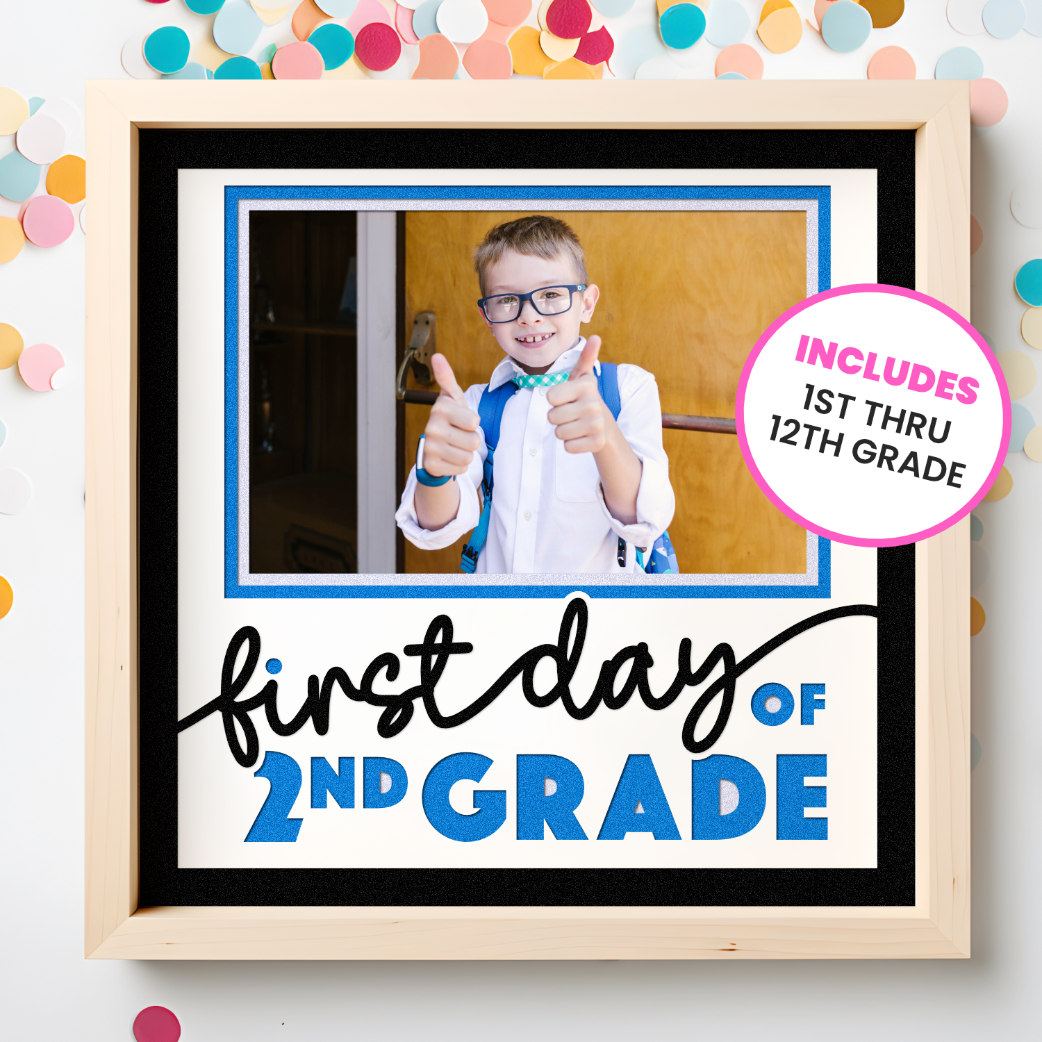 First Day of x Grade Picture Frame Layered Shadow Box Project