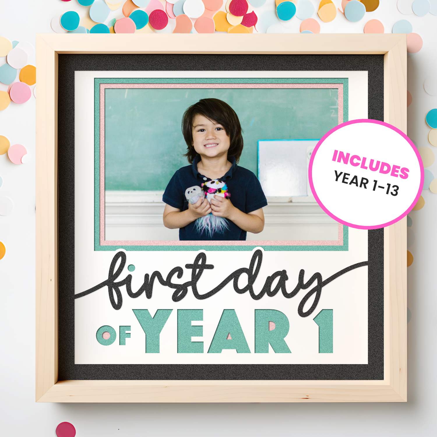 First Day of Year x Picture Frame Layered Shadow Box Project