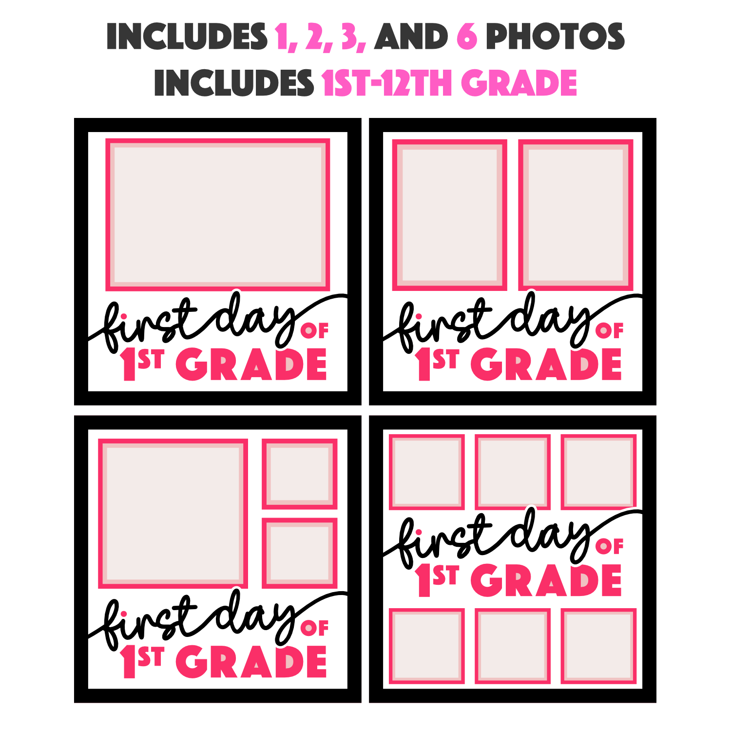 First Day of x Grade Picture Frame Layered Shadow Box Project