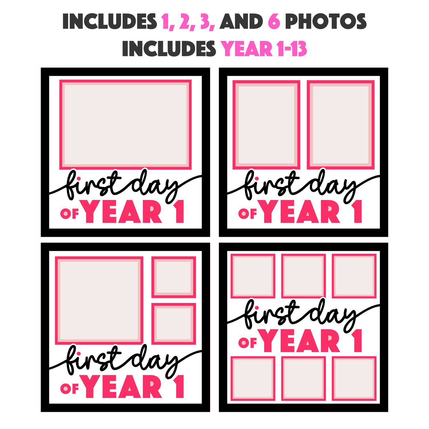 First Day of Year x Picture Frame Layered Shadow Box Project