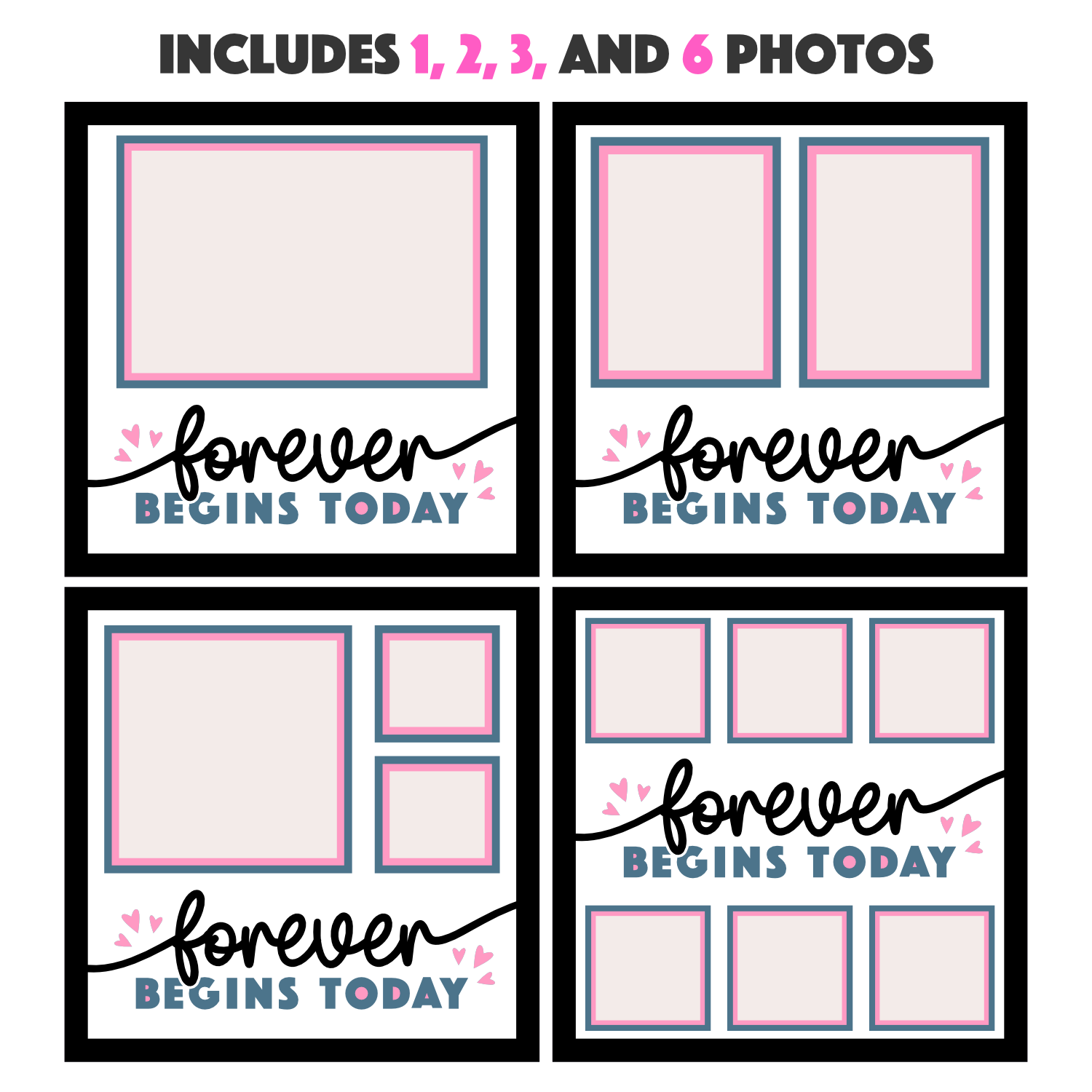 Forever Begins Today Picture Frame SVG Shadow Box Project File