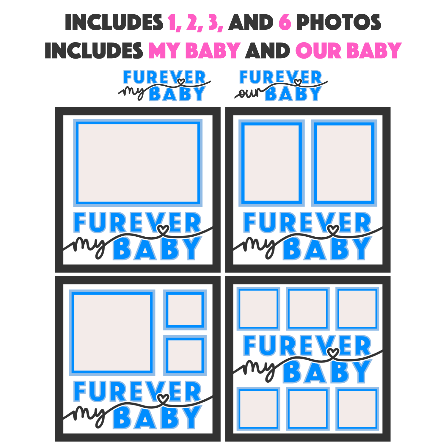 Furever My Baby Picture Frame SVG Shadow Box Project File