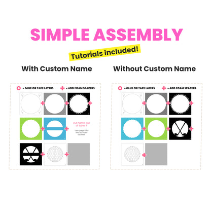 Golf Name Sign Layered SVG Shadow Box Project