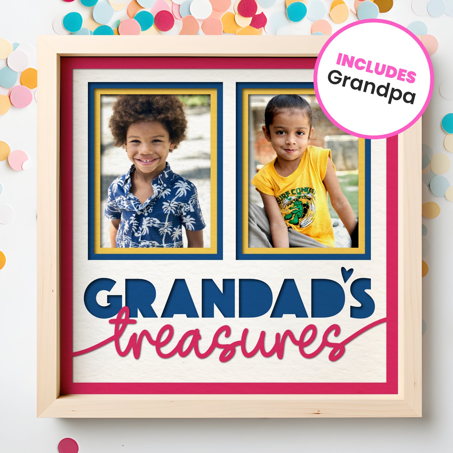 Grandpa's Treasures Picture Frame Shadow Box Project (includes Grandad)