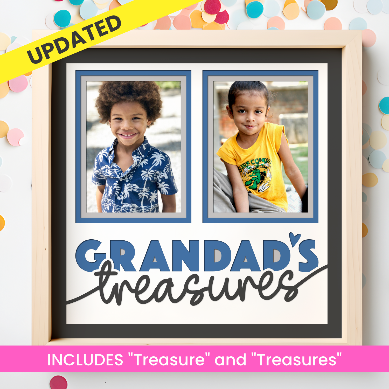Grandad's Treasure(s) Picture Frame SVG Shadow Box Project File