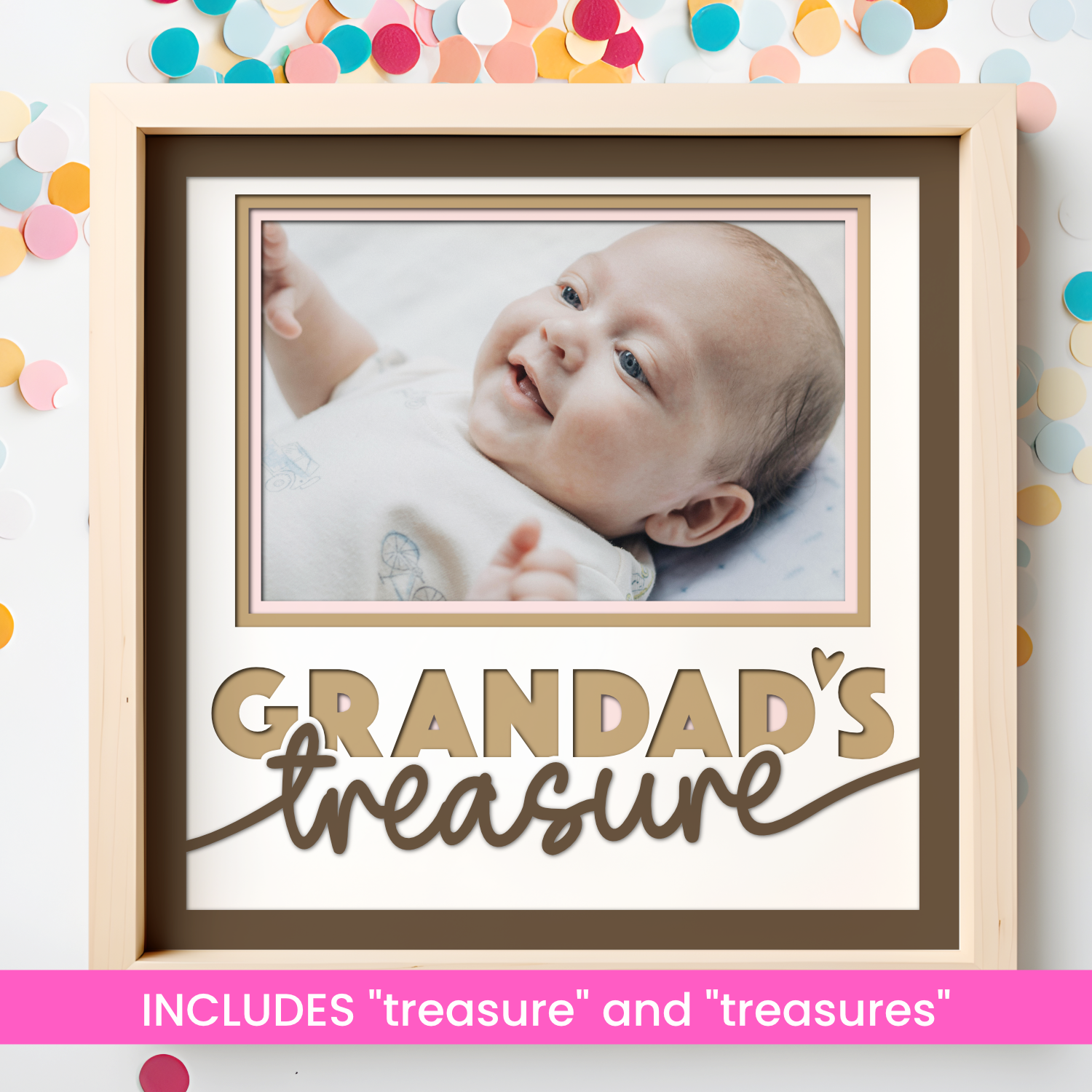 Grandad's Treasure(s) Picture Frame SVG Shadow Box Project File
