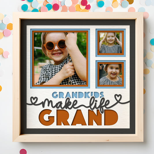 Grandkids Make Life Grand Layered Shadow Box Project