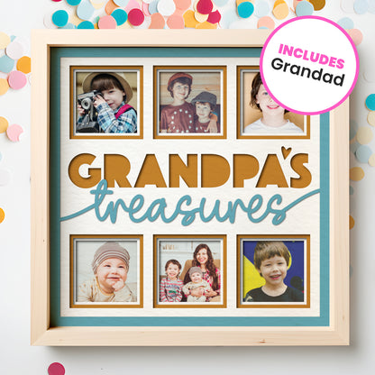 Grandpa's Treasures Picture Frame Shadow Box Project (includes Grandad)