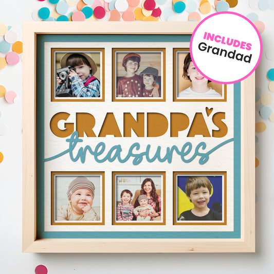 Grandpa's Treasures Picture Frame Shadow Box Project (includes Grandad)