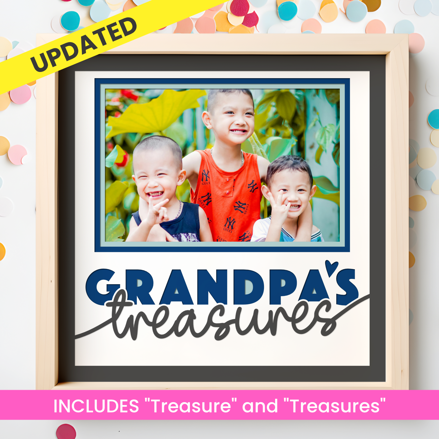 Grandpa's Treasures Picture Frame Shadow Box Project (includes Grandad)