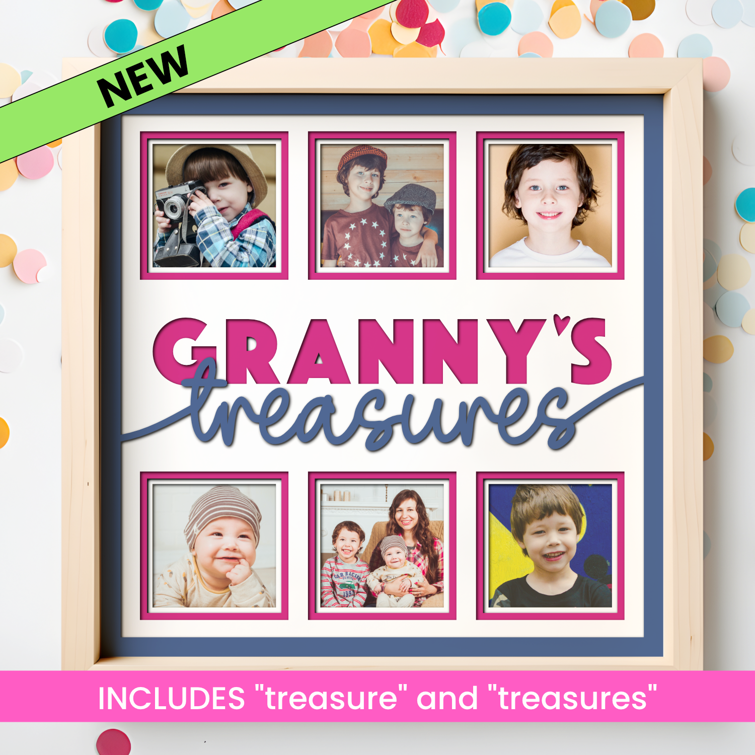Granny's Treasures Picture Frame SVG Shadow Box Project File