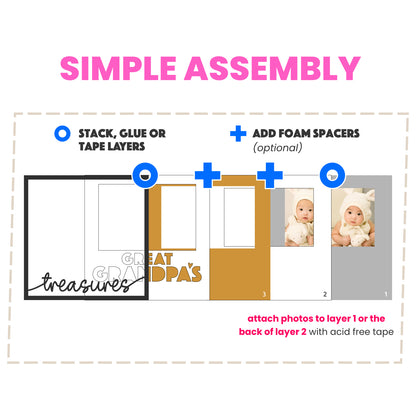 Great Grandpa's Treasures Picture Frame Shadow Box Project (includes Grandad)