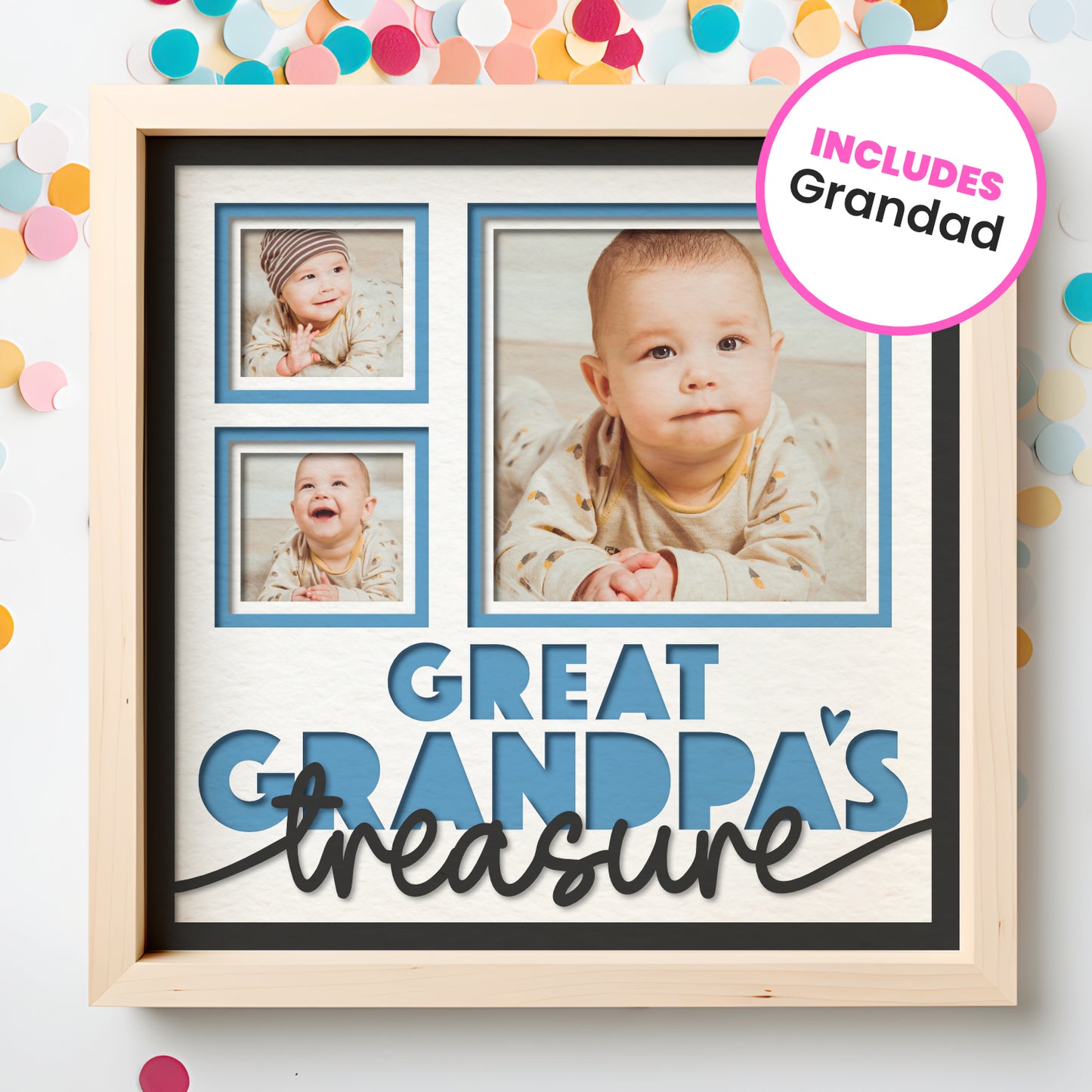 Great Grandpa's Treasures Picture Frame Shadow Box Project (includes Grandad)