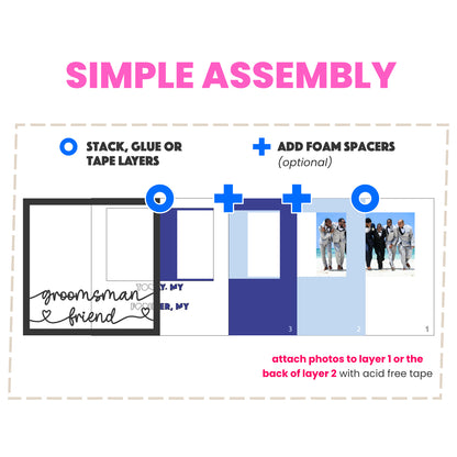 Today My Groomsman Forever My Friend Layered Shadow Box Project