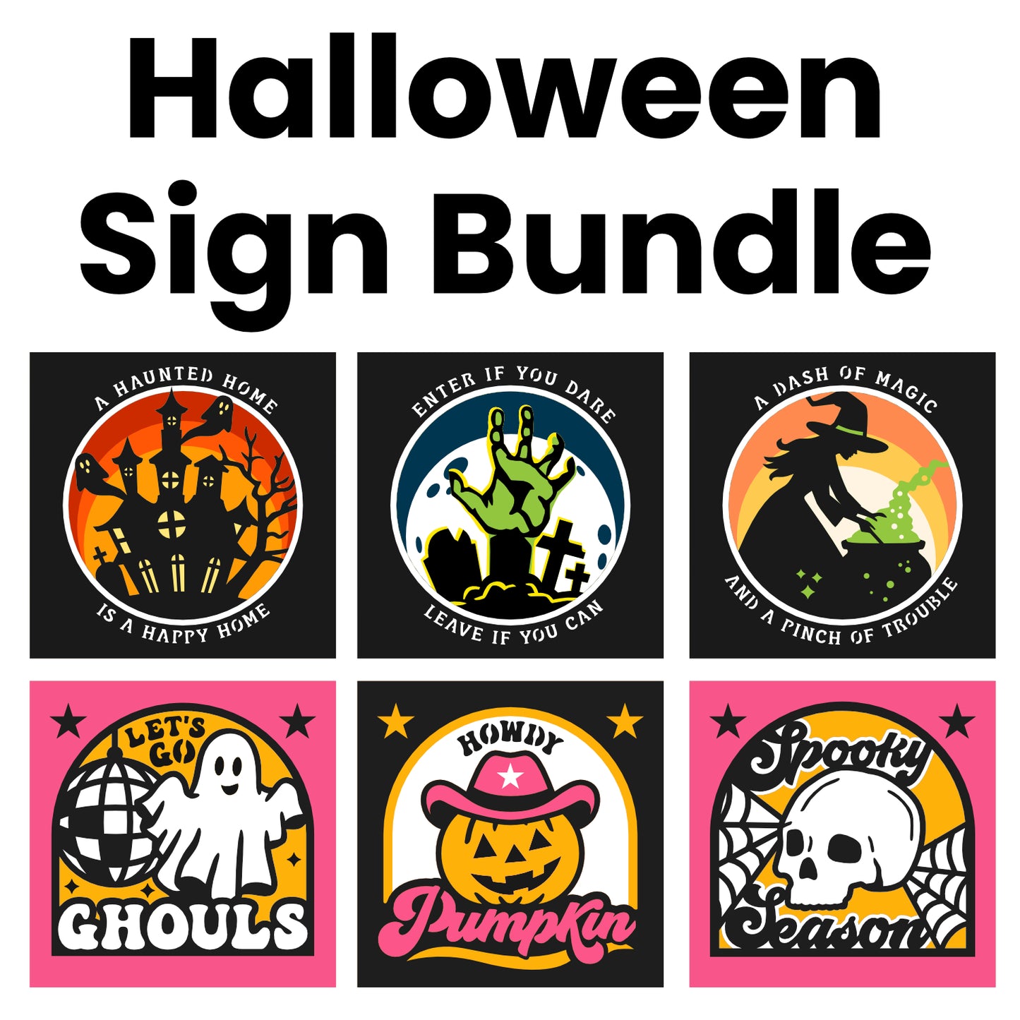 Halloween Sign SVG Bundle
